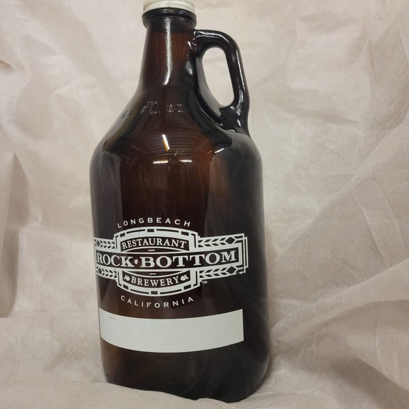 VTG 90s ROCK BOTTOM Brewery Restaurant Long Beach, CA 64oz Beer Jug Retired - Picture 12 of 14